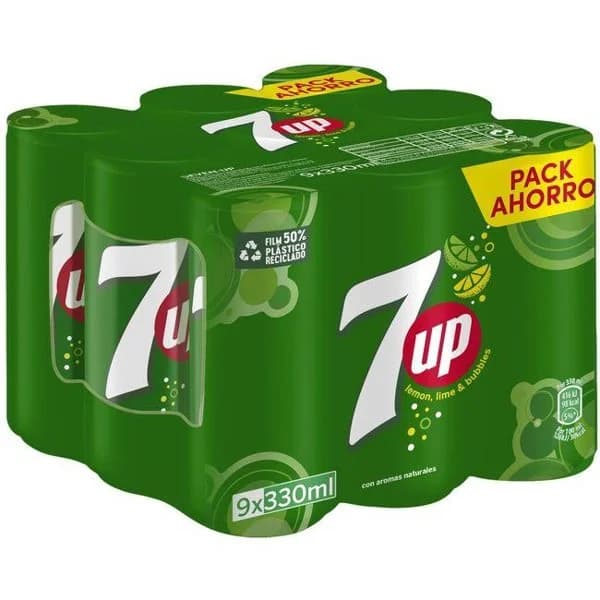 Refresco de lima limón SEVEN UP ZERO, pack 9x33 cl - 1 ud - Imagen del producto en Findit