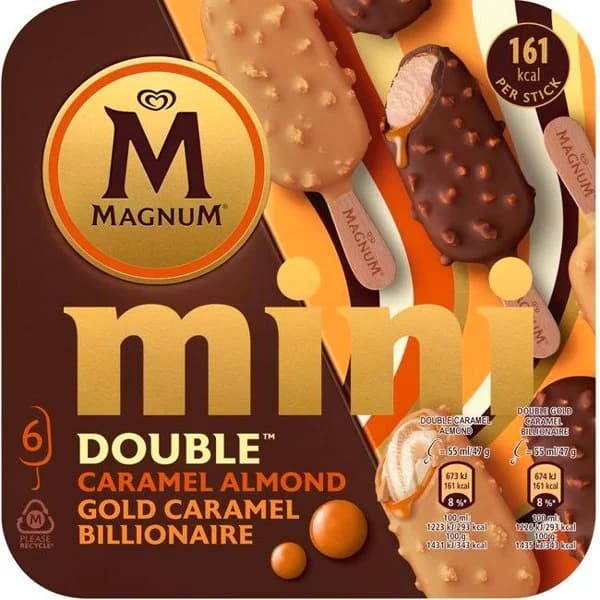 Helado mini double caramel mania MAGNUM, pack 6x55 ml - 1 ud - Imagen del producto en Findit