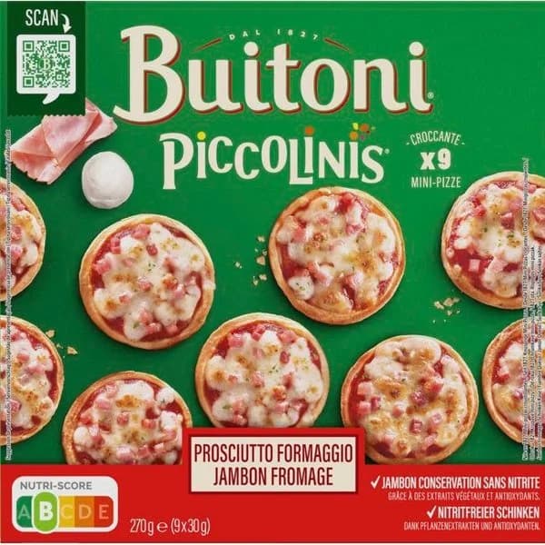 Piccolini 3 quesos BUITONI, caja 270 g - 1 ud - Imagen del producto en Findit