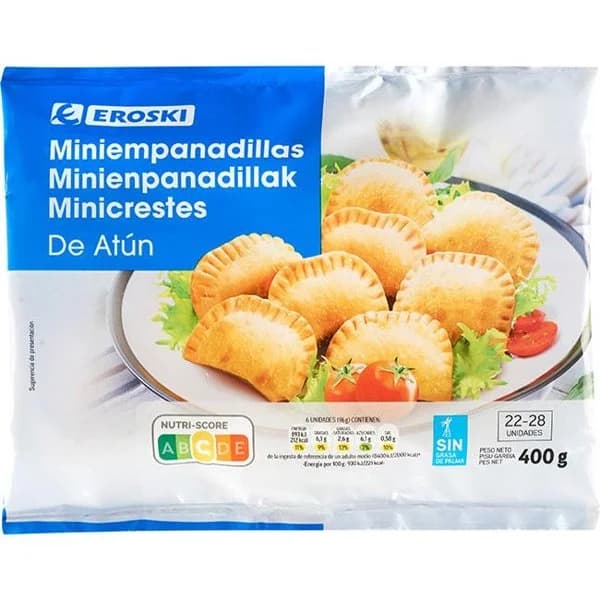Mini empanadillas de atún EROSKI, bolsa 400 g - 1 ud - Imagen del producto en Findit