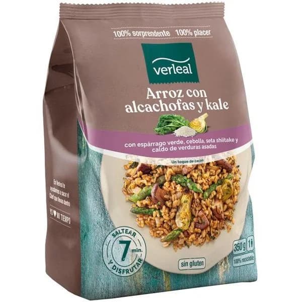 Arroz con kale y alcachofas VERLEAL, bolsa 350 g - 1 ud - Imagen del producto en Findit