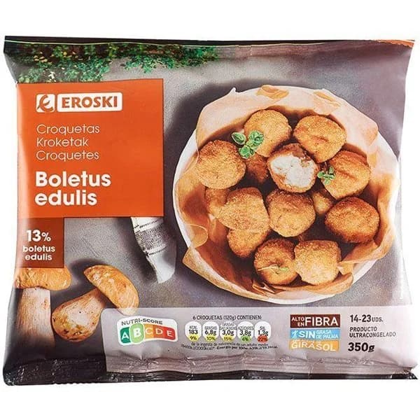 Croquetas de boletus EROSKI, bolsa 350 g - 1 ud - Imagen del producto en Findit