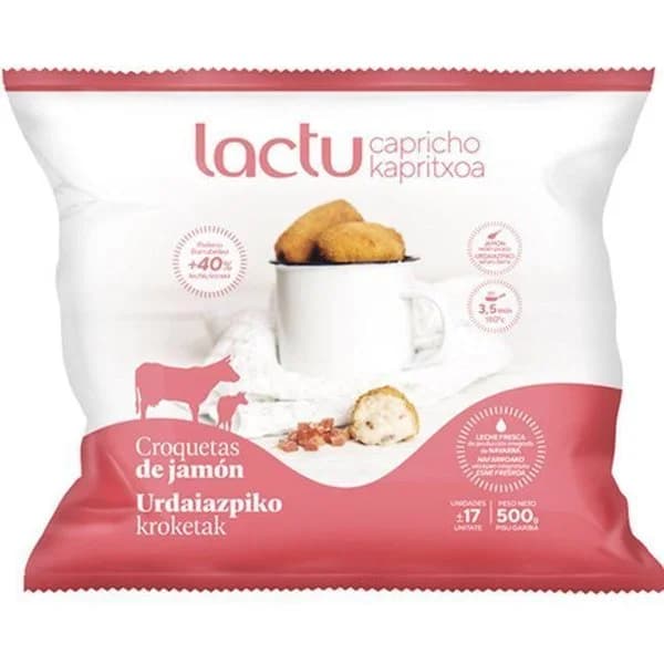 Croquetas de jamón LACTURALE, bolsa 500 g - 1 ud - Imagen del producto en Findit