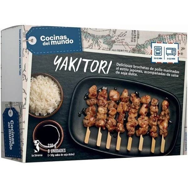 Brocheta en salsa yakitori LA SIRENA, bandeja 210 g - 1 ud - Imagen del producto en Findit