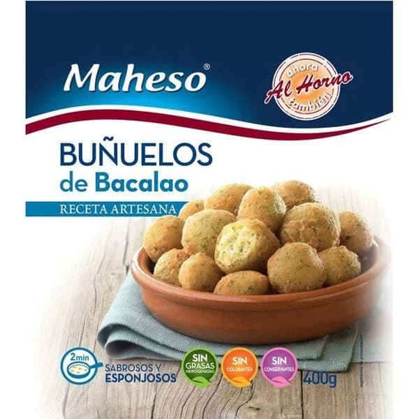 Buñuelos de bacalao MAHESO, caja 400 g - 1 ud - Imagen del producto en Findit