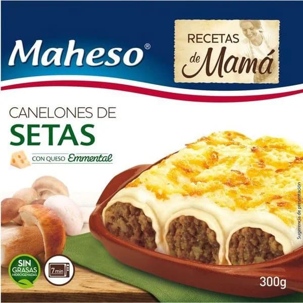 Canelones de setas MAHESO, caja 300 g - 1 ud - Imagen del producto en Findit