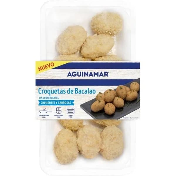 Croquetas de bacalao AGUINAMAR, bandeja 250 g - 1 ud - Imagen del producto en Findit