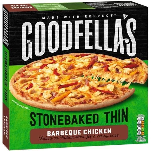 Pizza masa fina de pollo a la barbacoa GOODFELLAS, caja 385 g - 0.39 kg - Imagen del producto en Findit