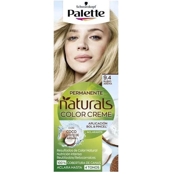 Tinte rubio arena 9.4 PALETTE NATURAL, caja 1 ud - 1 ud - Imagen del producto en Findit