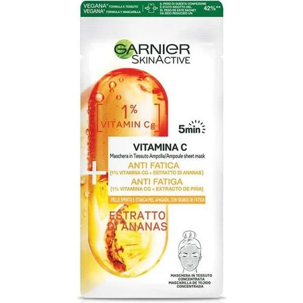 Mascarilla tejido vitamina C de piña SKIN ACTIVE, pack 1 ud - 1 ud - Imagen del producto en Findit