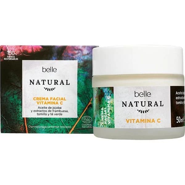 Crema facial de día ligera vitamina C BELLE NATURAL, tarro 50 ml - 1 ud - Imagen del producto en Findit