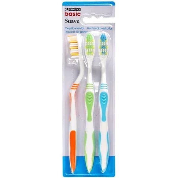 Cepillo familiar suave EROSKI basic, pack 3 uds - 1 ud - Imagen del producto en Findit
