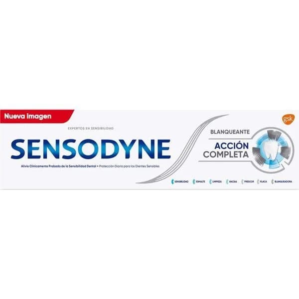Dentífrico acción completa blanqueante SENSODYNE, tubo 75 ml - 1 ud - Imagen del producto en Findit