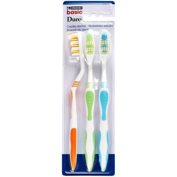 Cepillo familiar duro EROSKI basic, pack 3 uds - 1 ud - Imagen del producto en Findit