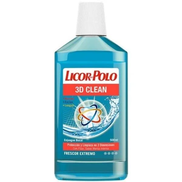 Enjuague bucal 3D Clean LICOR DEL POLO, botella 500 ml - 1 ud - Imagen del producto en Findit