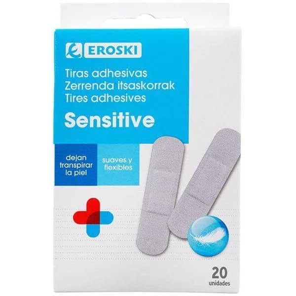 Apósitos piel sensible EROSKI, caja 20 uds - 1 ud - Imagen del producto en Findit