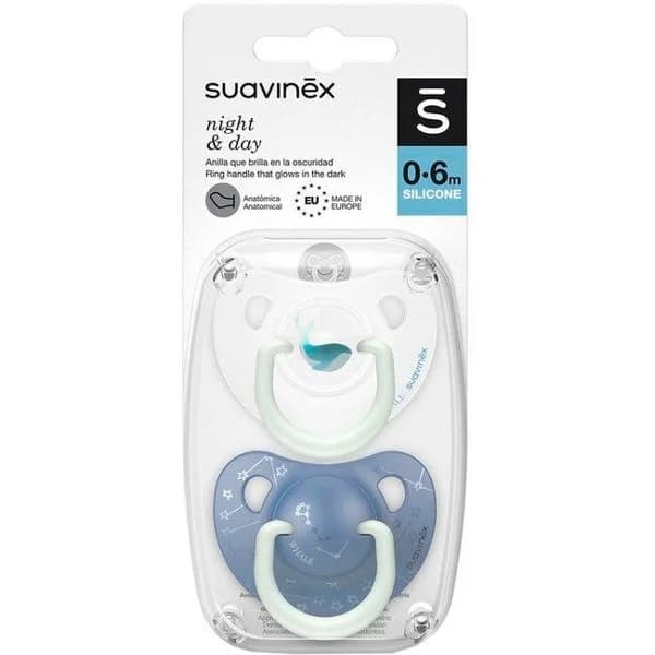 Chupete noche tetina silicona 0-6 m SUAVINEX, pack 2 uds - 1 ud - Imagen del producto en Findit