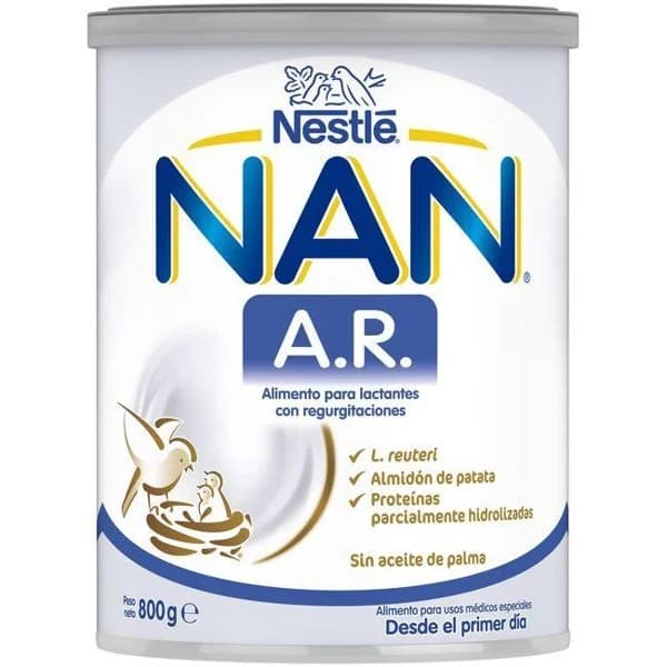 Leche A.R. Antiregurgitación NESTLÉ Nan, bote 800 g - 1 ud - Imagen del producto en Findit