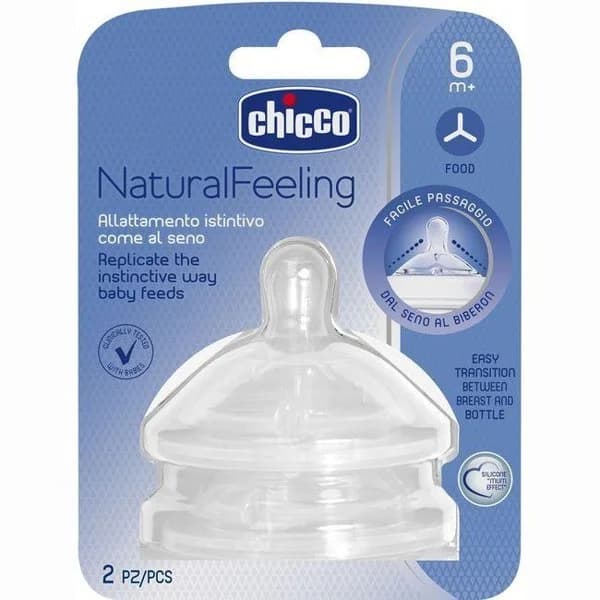 Tetina NaturalFeeling flujo papilla 6m+ CHICCO, pack 2 unid. - 1 ud - Imagen del producto en Findit