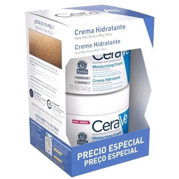 Crema hidratante duplo CERAVE, pack 2x340 g - 1 ud - Imagen del producto en Findit