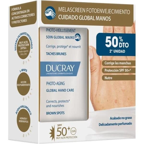Fluido solar SPF50+ DUCRAY MELASCREEN, pack 2x80 ml - 1 ud - Imagen del producto en Findit