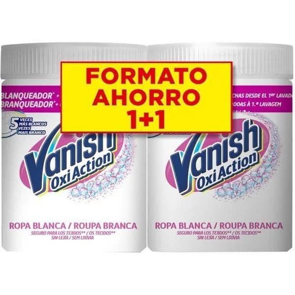 Quitamanchas polvo oxi action blanco VANISH, pack 2x900 g - 1 ud - Imagen del producto en Findit
