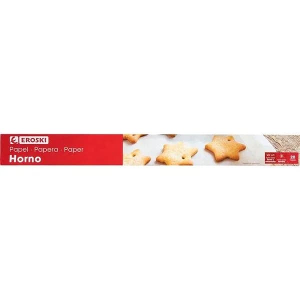 Papel de horno 20 hojas EROSKI, rollo 1 ud - 1 ud - Imagen del producto en Findit