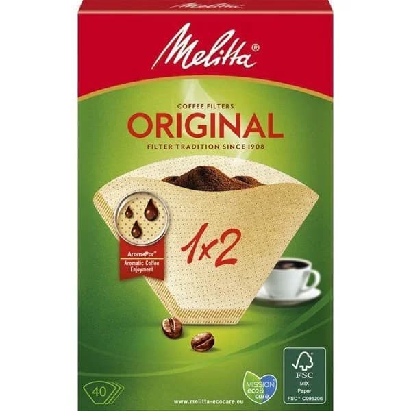 Filtro de café 1x2 MELITTA, caja 40 uds - 1 ud - Imagen del producto en Findit