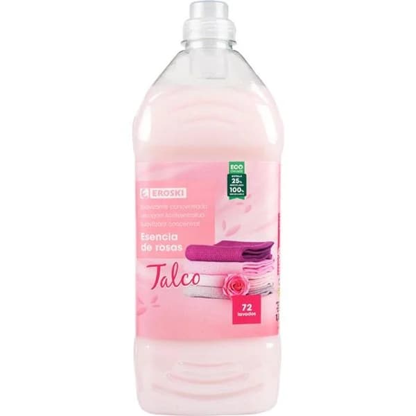 Suavizante concent. caricias de talco EROSKI, botella 72 dosis - 1 ud - Imagen del producto en Findit