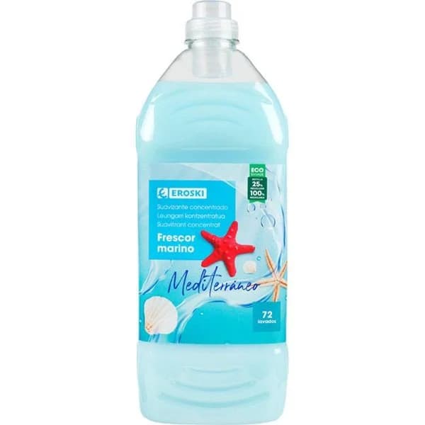 Suavizante mediterraneo EROSKI, botella 72 dosis - 1 ud - Imagen del producto en Findit