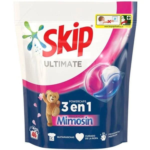 Detergente en cápsulas SKIP ULTIMATE MIMOSÍN, bolsa 46 dosis - 1 ud - Imagen del producto en Findit