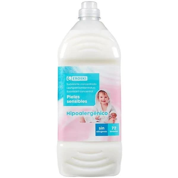 Suavizante hipoalergénico EROSKI, botella 72 dosis - 1 ud - Imagen del producto en Findit