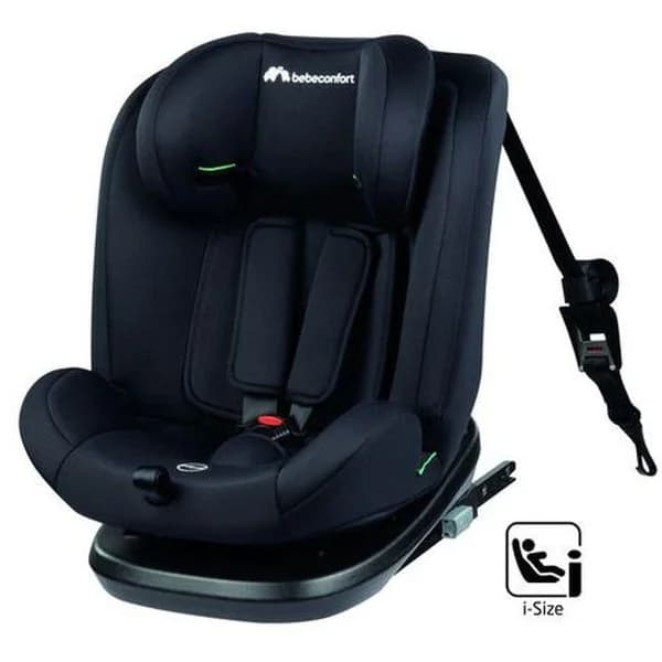 Silla de auto Everfix i-Size negra, Isofix, grupo 1-2-3 BEBE CONFORT Apta desde los 76 cm a los 150 cm, de los 15 meses a 12 años. Instalación isofix + Top Tether, reclinable en 4 posiciones y reposacabezas regulable en 13 posiciones. Sin contramarcha. Homologación Europea ECE R129 - 1 ud - Imagen del producto en Findit