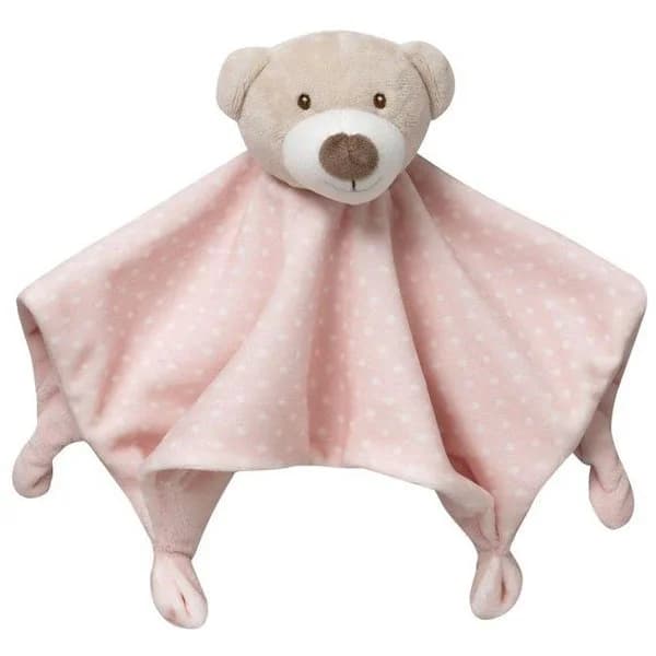 Dudu sonajero osito rosa, mantita de apego para bebe, tacto extrasuave INTERBABY - 1 ud - Imagen del producto en Findit