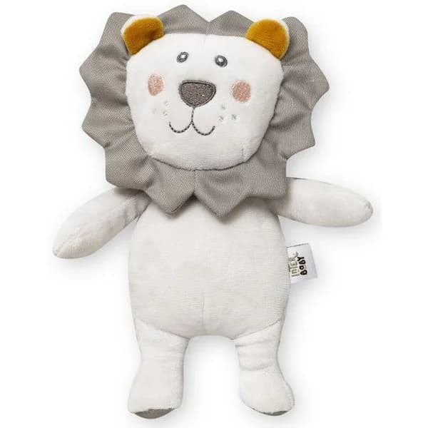 Peluche sonajero cascabel león gris, tacto extrasuave INTERBABY - 1 ud - Imagen del producto en Findit