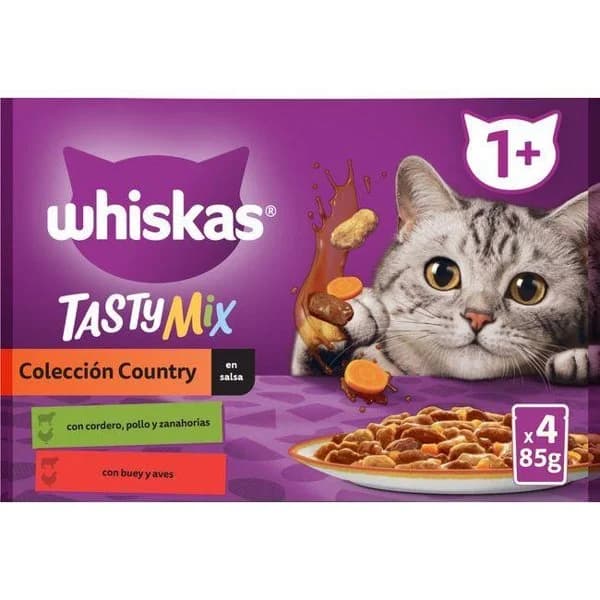 Salsa country collection para gato WHISKAS, pack 4x85 g - 1 ud - Imagen del producto en Findit