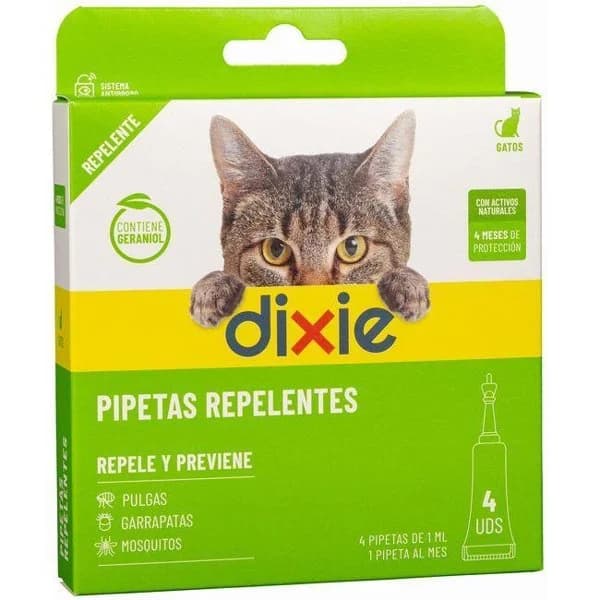 Pipetas repelentes con aceites para gato DIXIE, pack 4 uds - 1 ud - Imagen del producto en Findit