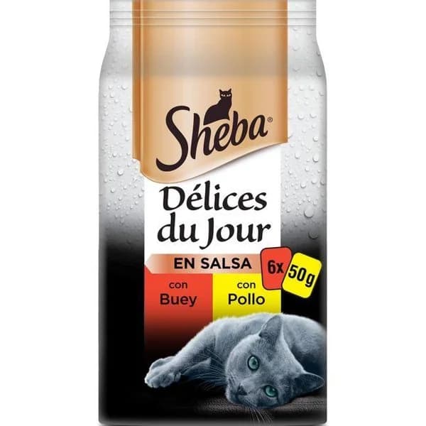 Delice Jour de pollo en salsa para gato SHEBA, pack 6x50 g - 1 ud - Imagen del producto en Findit