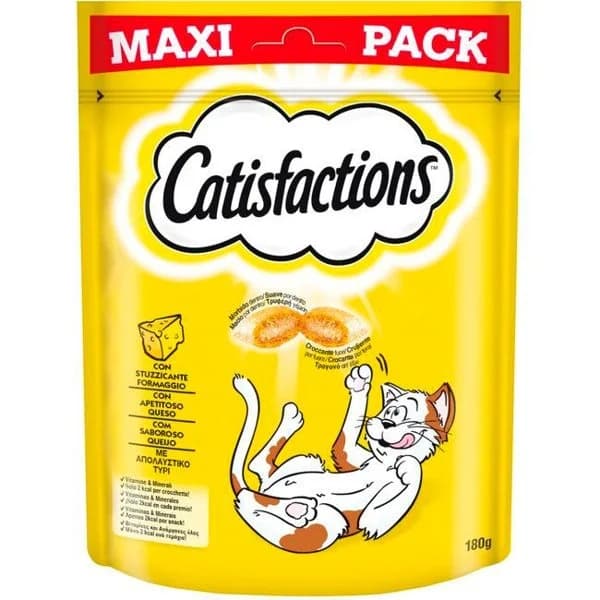 Snack sabor queso para gato CATISFACTIONS, bolsa 180 g - 1 ud - Imagen del producto en Findit