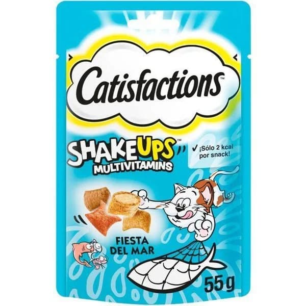 Snacks de frutos del mar para gato CATISFACTIONS, bolsa 55 g - 1 ud - Imagen del producto en Findit