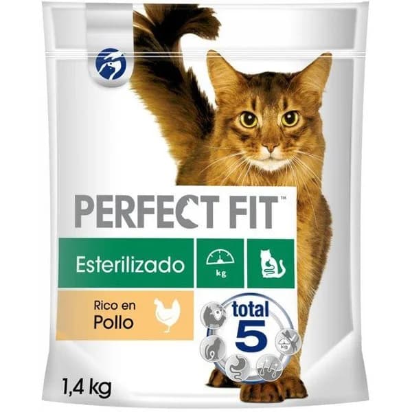 Alimento de pollo gato esterilizado PERFECT FIT, paquete 1.400 g - 1 ud - Imagen del producto en Findit