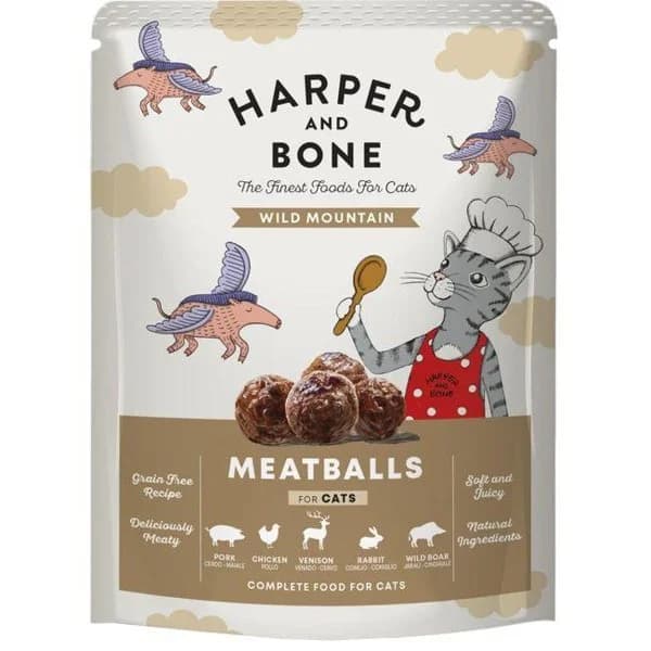 Albóndigas para gato sabores de caza HARPER&BONE, bolsa 85 g - 1 ud - Imagen del producto en Findit