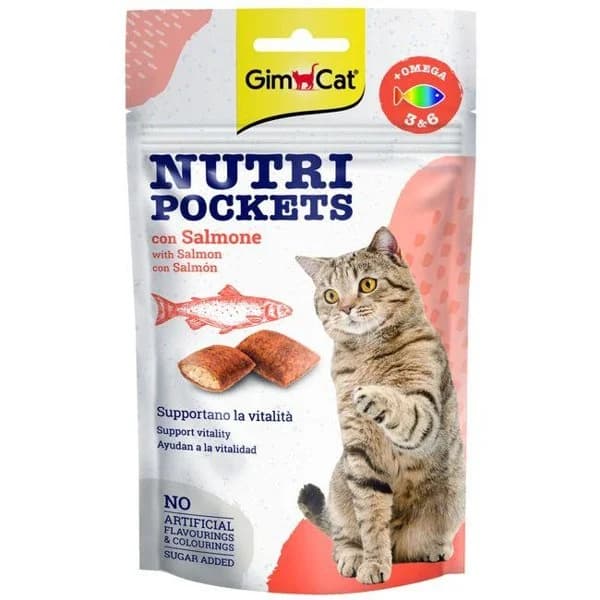 Snack de cereal crujiente sabor salmón NUTRIPOCKETS, bolsa 60 g - 1 ud - Imagen del producto en Findit
