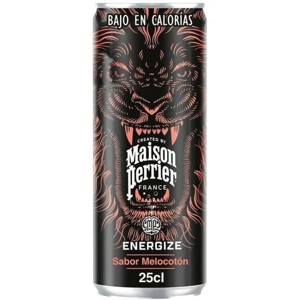 Bebida energética melocotón MAISON PERRIER, lata 25 cl - 1 ud - Imagen del producto en Findit
