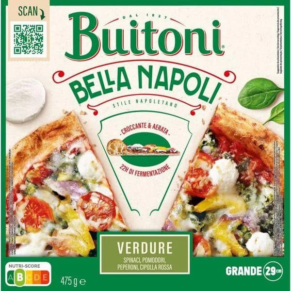 Pizza de vegetales BUITONI BELLA NAPOLI, caja 475 g - 1 ud - Imagen del producto en Findit