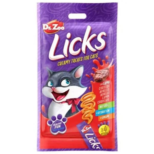 Snack líquido cat licks cordero para gato DR.ZOO, pack 4x125 g - 1 ud - Imagen del producto en Findit