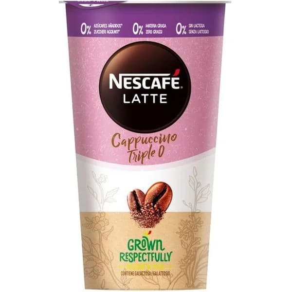 Cappuccino Zero sin lactosa NESCAFÉ LATTE, vaso 205 ml - 1 ud - Imagen del producto en Findit
