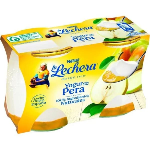 Yogur bicapa de pera LA LECHERA, pack 2x125 g - 1 ud - Imagen del producto en Findit