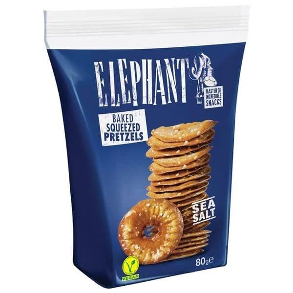 Pretzel con sal ELEPHANT, bolsa 80 g - 1 ud - Imagen del producto en Findit