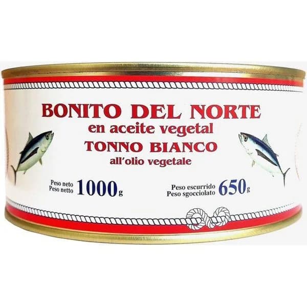 Bonito del norte trozos en aceite girasol COSTA VASCA, lata 1 kg - 1 ud - Imagen del producto en Findit